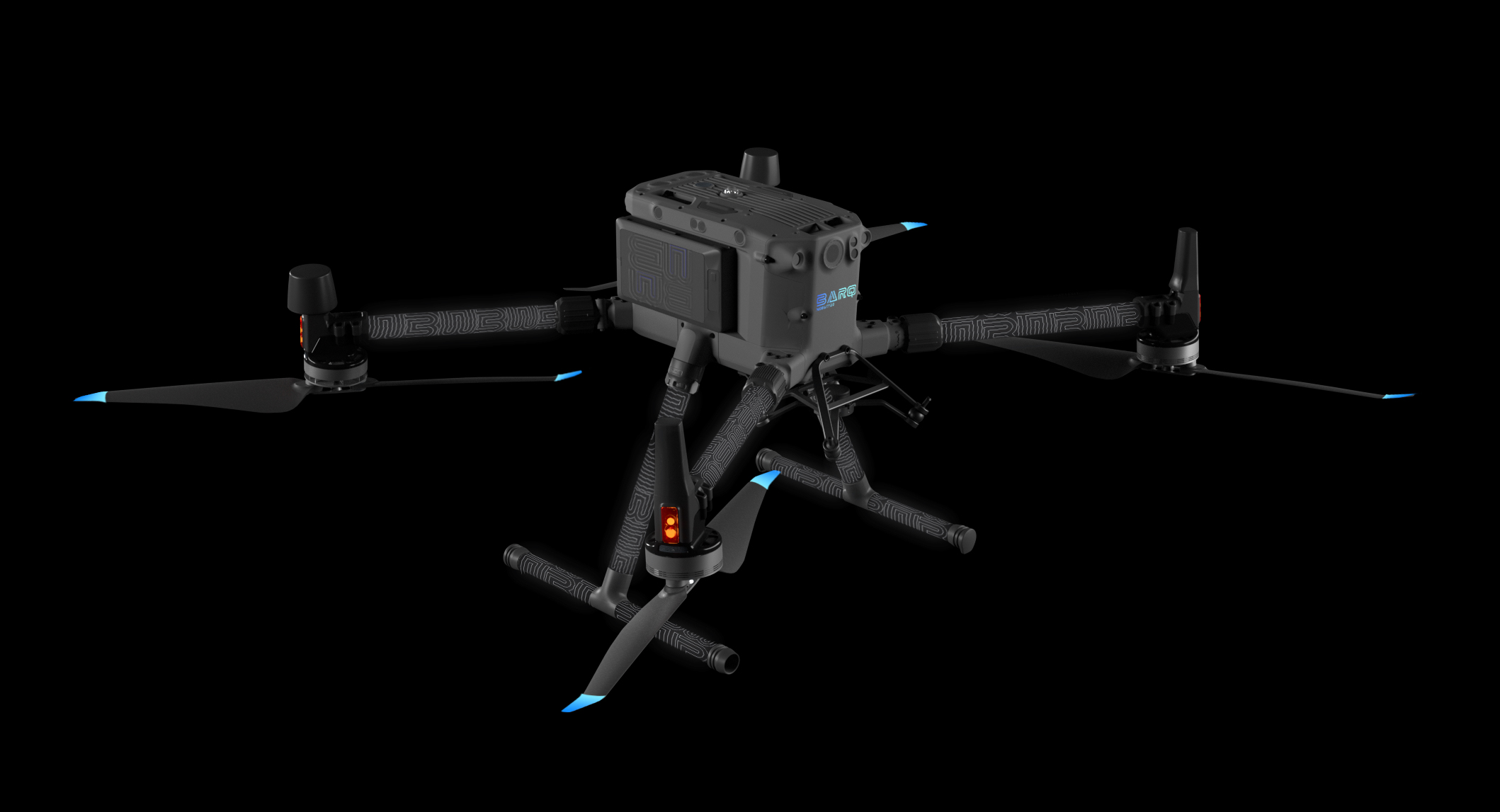 Blue drone available for rent in Dubai